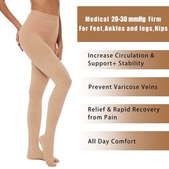 Compression Pantyhose Stockings 20-30 mmHg Relief Medical Supports Varicose Hose