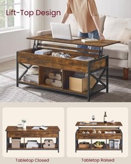 Vasagle Lift Top Coffee Table Lift Coffee Table Storage Shelf Hidden