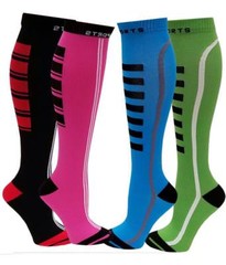 4 Pairs Men Women Sports Athletes Compression Knee High Socks