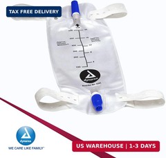 Dynarex Urinary Leg Bag, for Use with Catheter, has a Non-Drip Closure & Anti-Re