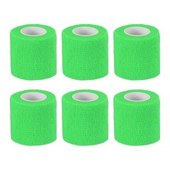 2″ x 177″ 6 Pcs Self Adhesive Bandage Wrap Elastic Self Tape Bright Green