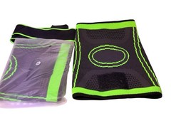 Knee Compression Sleeve Brace Pair 3XL Black Green Support