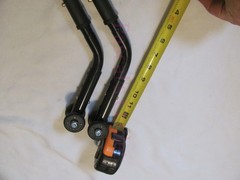 2pc Black K4 Excel 1000-to-3000 Medline Wheelchair Rear Adjustable Anti-Tip Bars