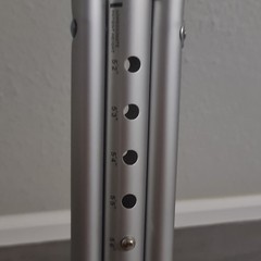 Adjustable Aluminum Standard Crutches Silver Black Handgrip 52-56″ Adult