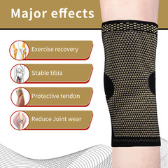 2x Copper Knee Sleeves Silver Compression Brace Support Sport Joint Injury Pain