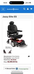 Jazzy Elite ES Power Wheelchair Joystick Footrest Red/Black