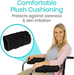 Vive Wheelchair Armrest Pads (2 PCS) – Memory Foam Sheepskin Cushion Accessories