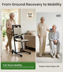 AX35 PRO Electric Transfer Chair Lift with Premium Upholstered Seat Beige