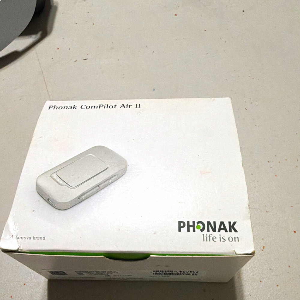 Phonak ComPilot Air II Power Pack Streamer w/ USB Cable, Adapter, Pouch Silver