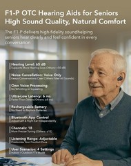 F1-P OTC Hearing Aids for Seniors, AI Noise Reduction, Easy App Control…