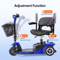 Used 3 Wheel Mobility Scooter Electric Powered Mobile Folding Wheelchair Device