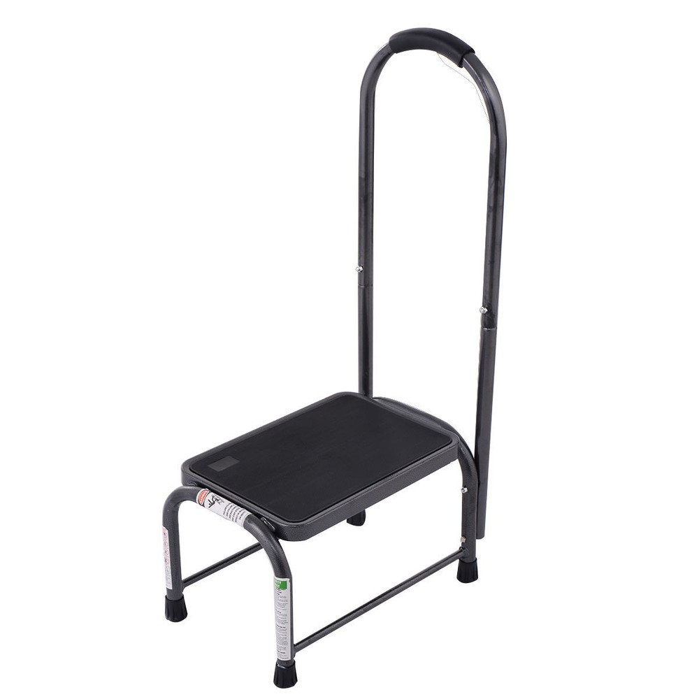 Medical Step Stool with Handle and Non Skid Rubber Platform