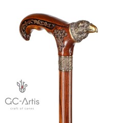 Raven Walking Stick Cane Solid Bronze Brass Metal Staff Wooden Handle Shaft