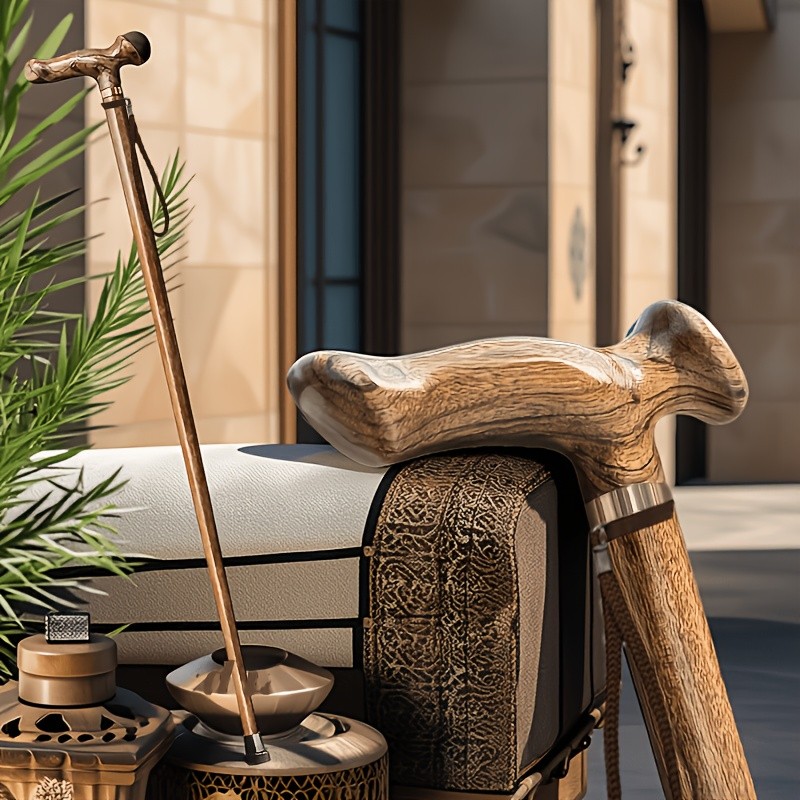 Handcrafted natural solid wood walking cane; supports up to 500 lbs.