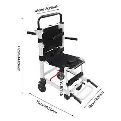 EMS Mobility Transport Chair w/6″ Wheels – No Assembly, 400lbs Aircraft Aluminum