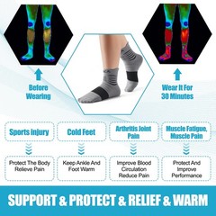 NEENCA Medical Compression Socks for Women & Men Large, Gray Black