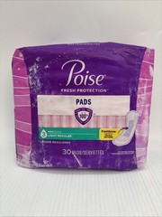 Poise Pads – 30 Count Light Regular 3 Fresh Protection 100% Protection Lot of 2