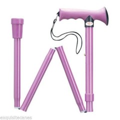 LADIES PINK ERGONOMIC SOFT TOUCH HANDLE ADJUSTABLE FOLDING WALKING CANE-COLORS!!