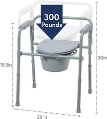 Folding Bed Side Commode Portable Toilet Seat Bucket Container Adult Potty Aid