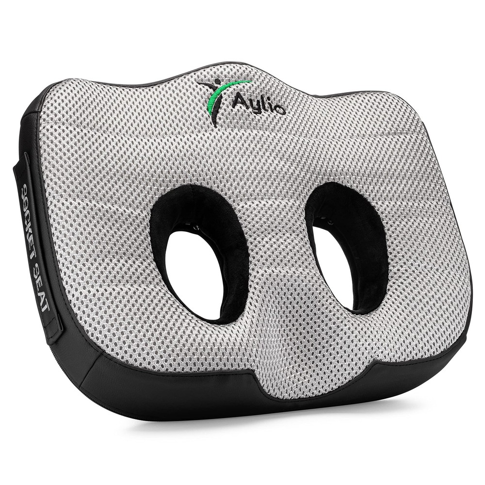 Aylio Socket Seat Cushion for 14.5″L x 18.5″W x 2.5″H, Graphite Gray / Black