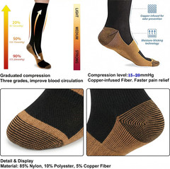 Sooverki Copper Compression Socks for Men & Women 8 Pack 15-20Mmhg – Knee High S