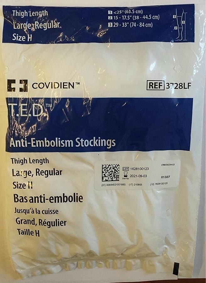 Cardinal T.E.D. AntiEmbolism Stockings Thigh High Large/Regular Inspection Toe 2