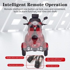 Heavy Duty 4-Wheel Senior Mobility Scooter 31 Miles 3-Speed 800W 500lbs Capacity