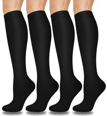 Aoliks Plus Size Black Compression Socks for Women & Men Wide XX-Large,