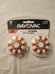 RAYOVAC 16-Pack Size 13 Hearing Aid Batteries