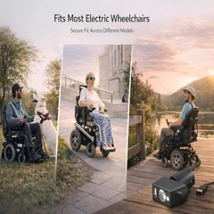 Electric Wheelchair USB Charger with LED Light, 3-Pin XLR Adapter for Night Use
