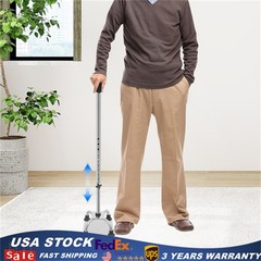 Stainless Steel Stretchable Walking Cane For Elderly Mobility Aid 9-Gear Height