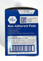 MED PRIDE Sterile Non-Stick Non-Adherent Gauze Wound Dressing Pads 3” x 8” 50 Pk