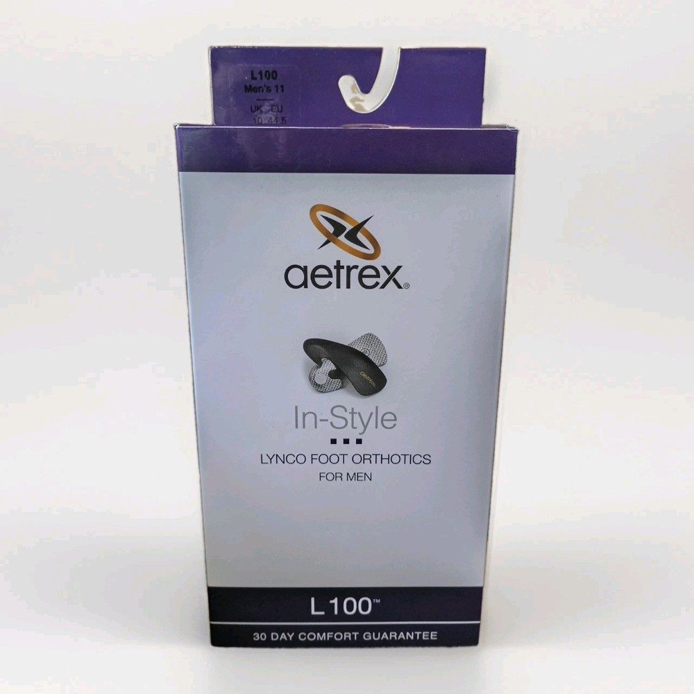 AETREX L100 Men’s In-Style Lynco Orthotics CUPPED Med/High Arch Support Size: 11