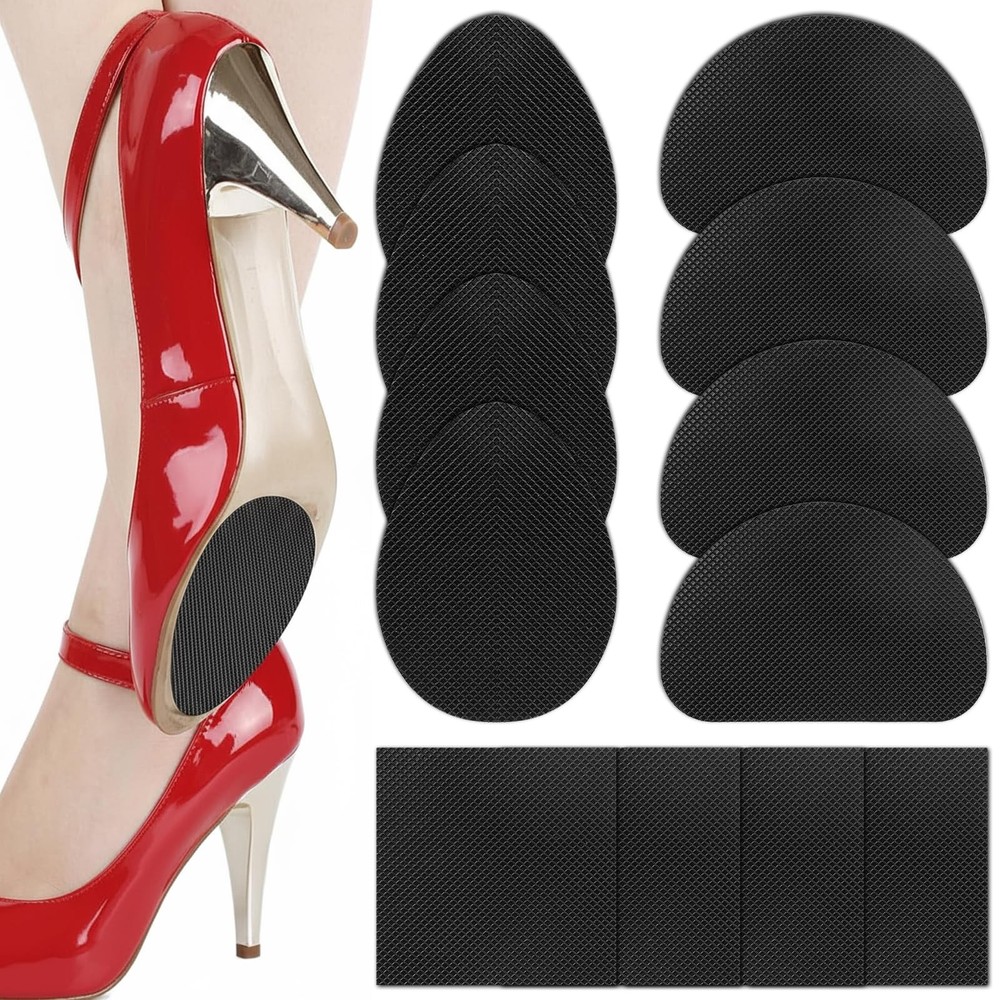 12 PCS Non Slip Shoe Sole Bottom Protector – Self-Adhesive Rubber Black