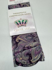 Celeste Stein Therapeutic Compressions Knee Length Women’s Socks -Purple Paisley