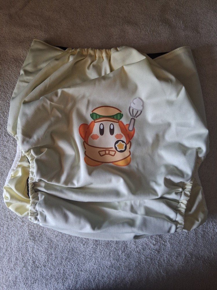 ABDL Adult Cloth Reusable Diaper Pocket. – Crinkle Cute- Kirby Friend’s