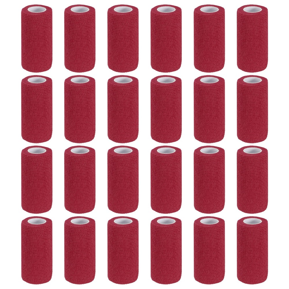 Self Adhesive Bandage Wrap 177″ x 4″, 24 Pcs Wrap Tape, Dark Red
