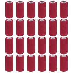 Self Adhesive Bandage Wrap 177″ x 4″, 24 Pcs Wrap Tape, Dark Red
