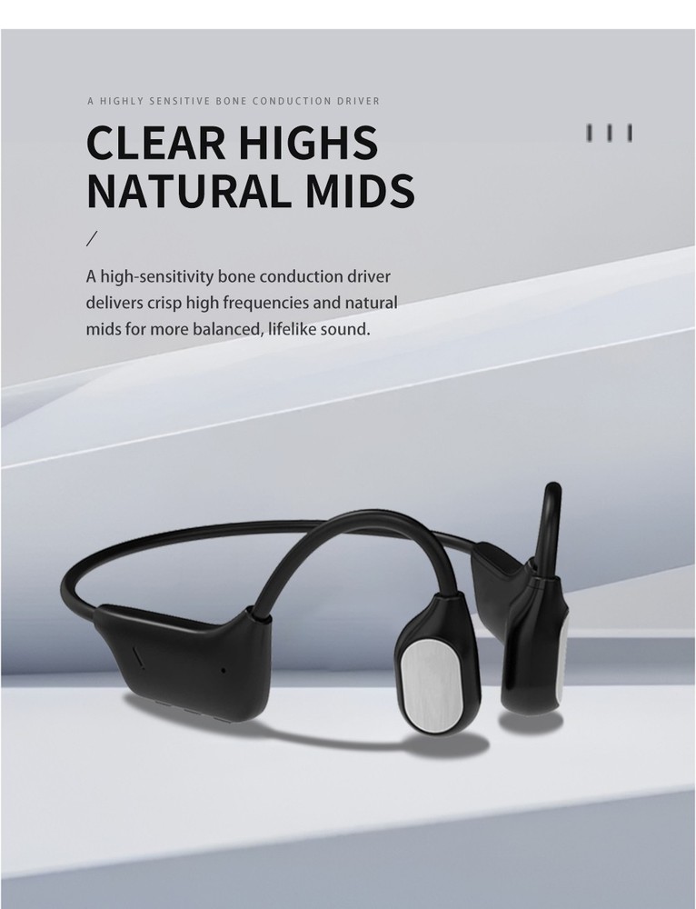 Bluetooth 5.3 Bone Conduction Hearing Aid Headphones for Elderly IPX4 Waterproof