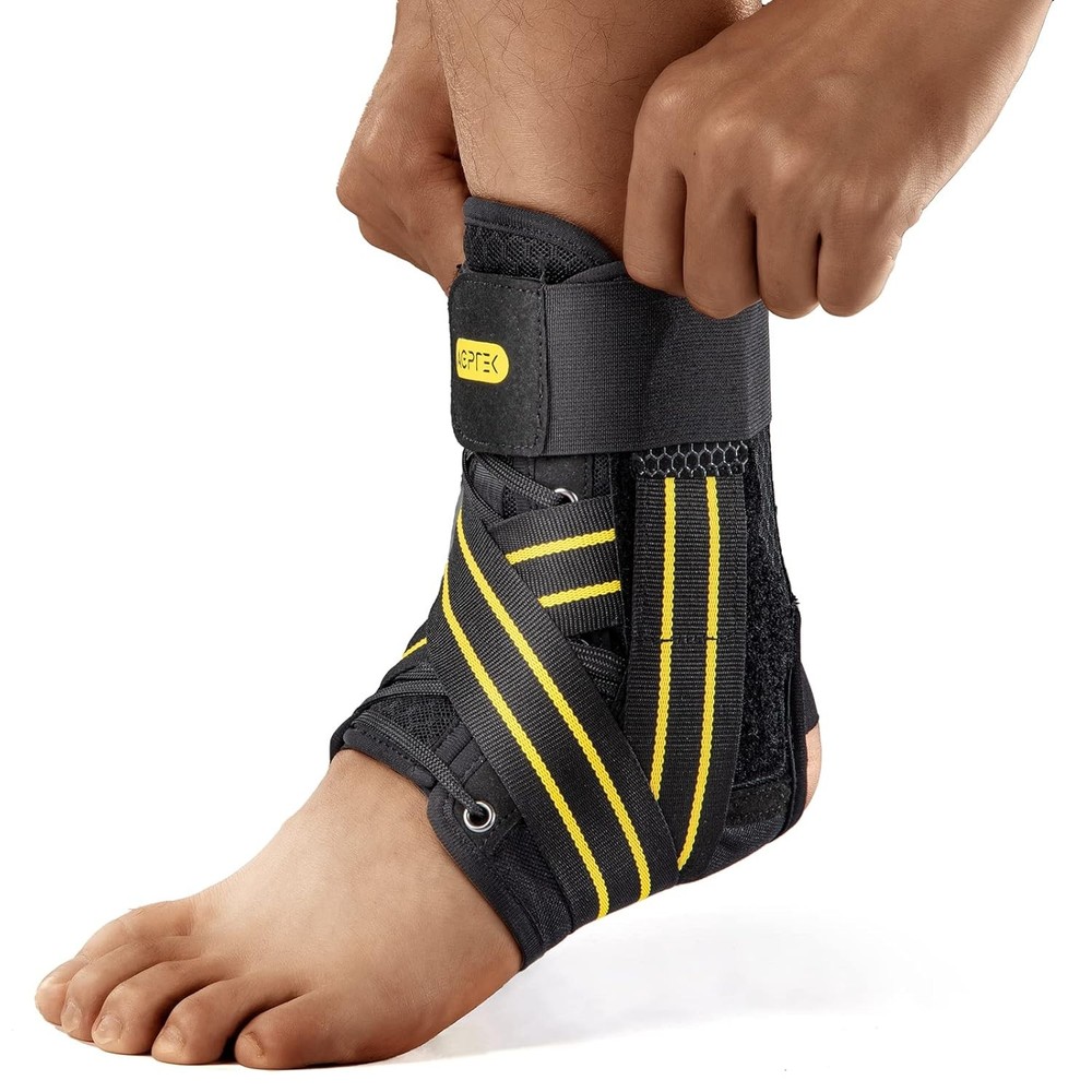 Adjustable Lace-Up Ankle Support for Women Men with Removable Strap for Ankle