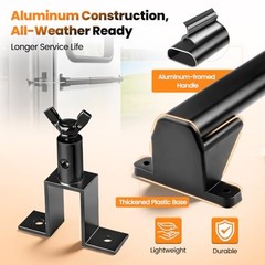 2-in-1 Aluminum RV Screen Door Handle Grab Bar with Auto Closer, Adjustable 21