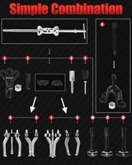 12-Way Slide Hammer Puller Set, Front Wheel Hub Remover & Rear Wheel Axle