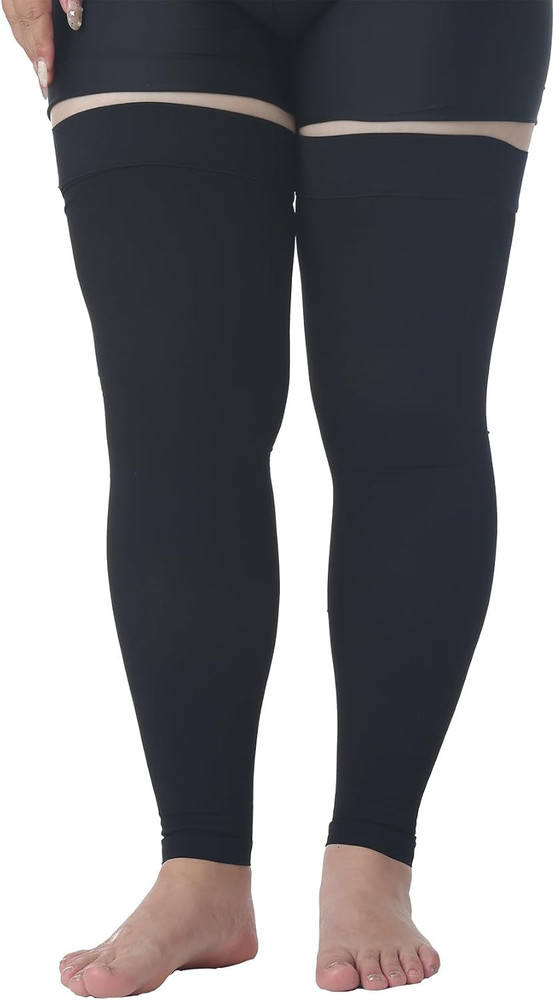 plus Size 3XL Extra Wide Ankle and Silicone Band, 20-30 Mmhg Compression Stockin
