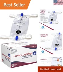 Urinary Leg Bag Catheter 1000ml Medium Anti-Reflux Non-Drip Valve 12 Pack