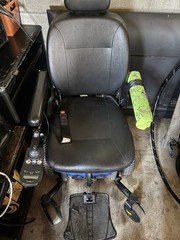 Quantum Power Wheelchair w/ Joystick, Headrest, Footrest Blue/Black
