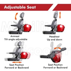 Heavy Duty 4-Wheel Mobility Scooters 31 Miles 3-Speed 800W 500lbs Capacity
