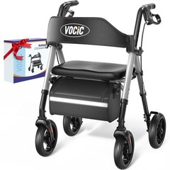 Walkers for Seniors, Z21 Rollator Walker with Seat Supports 350Lb, 8″ Big Wheels
