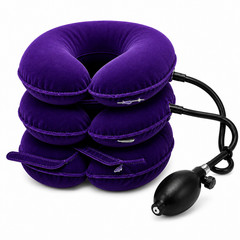 Cervical Neck Traction Device – Inflatable Purple Velvet Support Collar