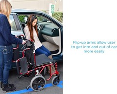 NOVA Bariatric Transport Chair, 400lbs Cap, 22″ Seat, 12” Rear Whl, OPENBOX RED