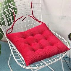 Corduroy Chair Cushion With Strap Solid Color Office Chair Cushion Soft Comforta
